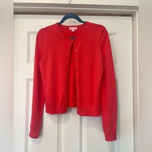 Lilly Pulitzer Vibrant Red/Coral Lins Sleeve Cardigan - Size Small